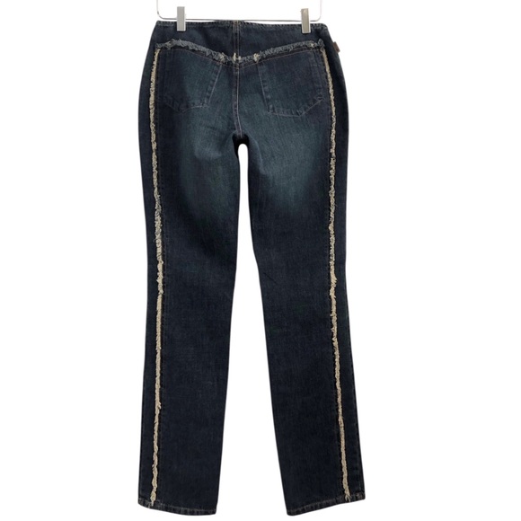 Moschino | NWT Two Tone Frayed Seam Donna Denim Jeans Size 8 - Picture 6 of 14